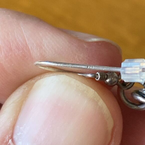 Sterling silver link earrings - Picture 4 of 4